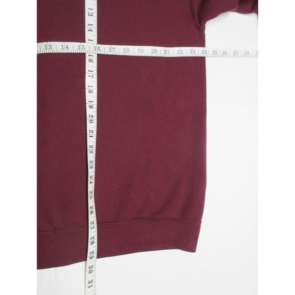 Fruit of‎ the Loom burgundy crew neck fleece pullover sweatshirt - Picture 9 of 11